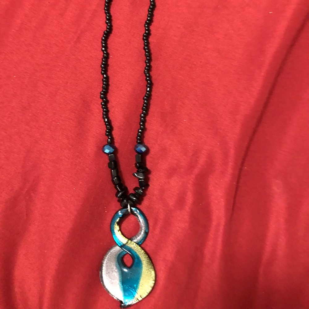 Beaded glass necklace